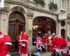 Santas take a break at the Michel snack bar