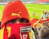 Varane attended the match in the Lensois kop