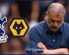 Ange Postecoglou is injured Tottenham starter for Wolves