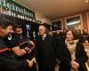 The prefect of Var and the mayor of Toulon with the guard staff this New Year's Eve