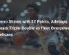 Tyler Herro shines with 32 points, Adebayo nears triple-double as Heat tops Pelicans