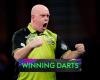 Michael van Gerwen fends off Callan Rydz to reach semi-finals as Chris Dobey beats Gerwyn Price