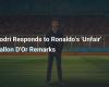 Rodri Responds to Ronaldo’s ‘Unfair’ Ballon d’Or Remarks