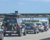 big traffic jam on the border between Spain and France, the Boulou toll saturated