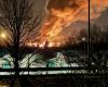 Territory of Belfort. Impressive fire in progress at the Danjoutin hydrogen bus station