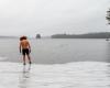 Dozens celebrate New Year’s Day by plunging into icy Oxford lake