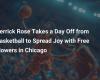 Derrick Rose Takes Day Off to Spread Joy with Free Flowers in Chicago