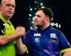 Luke Littler and Michael van Gerwen before the match