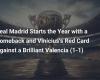 Real Madrid begins the year with a comeback and Vinícius’ red card against a brilliant Valencia (1-1)