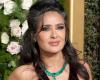 Salma Hayek embraces her white hair on the Golden Globes red carpet