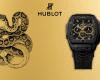 The gold snake that coils on this Hublot watch might just hypnotize you