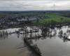 flooded roads and homes