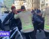 Four police officers injured in incident with firefighters participating in protest