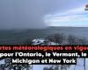 Weather alerts in effect for Ontario, Michigan, Vermont, and New York