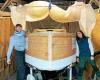 In Lorient, Marine and François’ bamboo sailboat takes shape