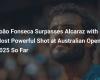 João Fonseca surpasses Alcaraz with most powerful shot at Australian Open 2025 so far