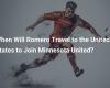 When will Romero travel to the United States to join Minnesota United?