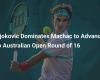 Djokovic dominates Machac to advance to Australian Open round of 16