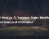 Al-Nasr vs Al-Taawoun: Match Details and Broadcast Information