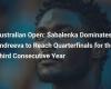 Australian Open: Sabalenka dominates Andreeva to reach quarter-finals for third year in a row