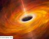 In a distant galaxy, a black hole fires jets of plasma due to a mysterious orbiting star