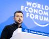 Volodymyr Zelensky arrives at the Davos Economic Forum