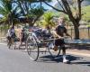 A Japanese travels 6,000 km in Africa pulling a rickshaw